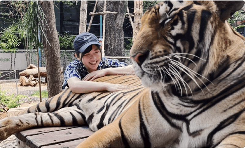 有休を利用して動物園に行っている社員の様子